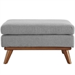 Modway Engage Upholstered Polyester Fabric and Wood Ottoman in Expectation Gray