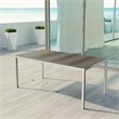 Modway Shore Outdoor Patio Wood and Aluminum Dining Table in Silver/Gray