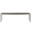 Modway Shore Aluminum Wood Plastic Outdoor Patio Bench in Silver/Gray
