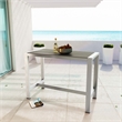 Modway Shore Outdoor Patio Wood and Aluminum Rectangle Bar Table in Silver/Gray