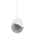 Modway Hide Steel Rattan Outdoor Patio Swing Chair without Stand in White/Gray