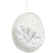 Modway Hide Steel Rattan Outdoor Patio Swing Chair without Stand in White