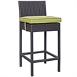 Modway Convene 5-Piece Aluminum Rattan Patio Pub Set in Espresso/Peridot
