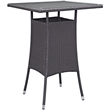 Modway Convene 5-Piece Aluminum Rattan Patio Pub Set in Espresso/Red
