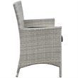 Modway Bridge 4-Piece Rattan Outdoor Patio Conversation Set in Light Gray/Navy