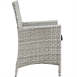 Modway Bridge 4-Piece Rattan Outdoor Patio Conversation Set in Light Gray/Navy