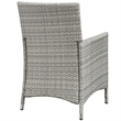 Modway Bridge 4-Piece Rattan Outdoor Patio Conversation Set in Light Gray/Navy