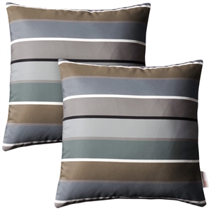 Modway 2-Piece Polyester Fabric Outdoor Patio Pillow Set in Stripe