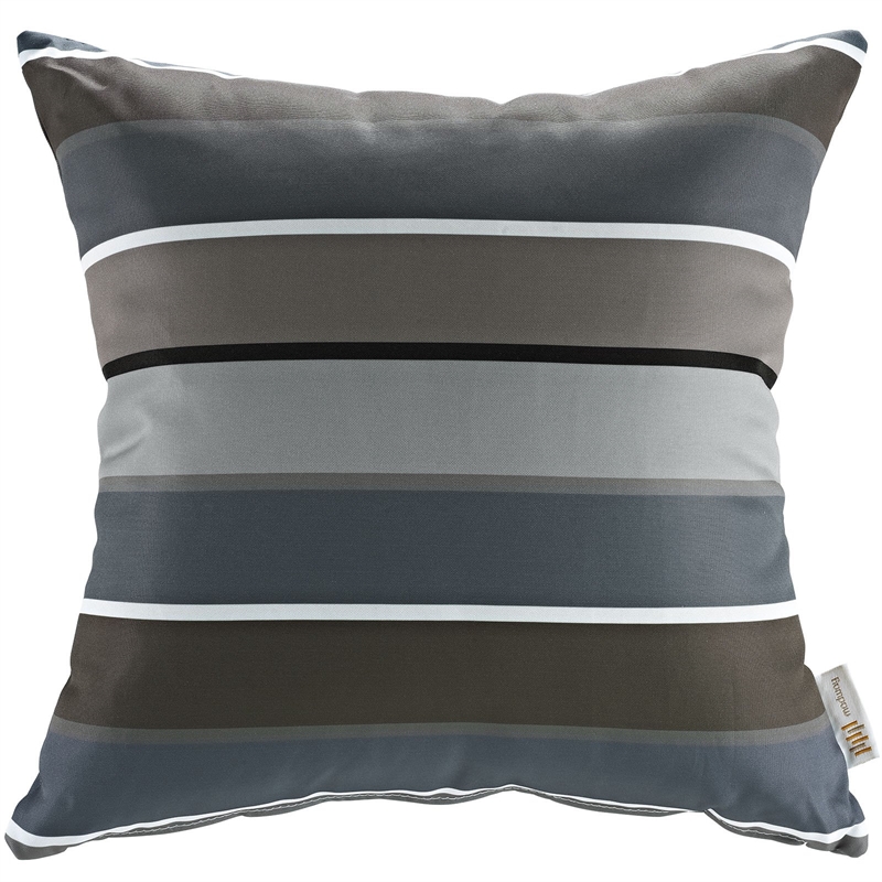 Modway 2-Piece Polyester Fabric Outdoor Patio Pillow Set in Stripe