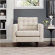 Modway Empress Modern Upholstered Fabric Tufted Armchair in Beige