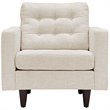Modway Empress Modern Upholstered Fabric Tufted Armchair in Beige