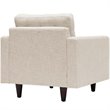 Modway Empress Modern Upholstered Fabric Tufted Armchair in Beige