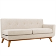 Modway Engage Left-Arm Upholstered Fabric and Wood Loveseat in Beige