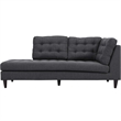 Modway Empress Upholstered Polyester Fabric Left Facing Chaise in Gray