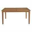 Modway Marina Outdoor Patio Solid Teak Wood Dining Table in Natural