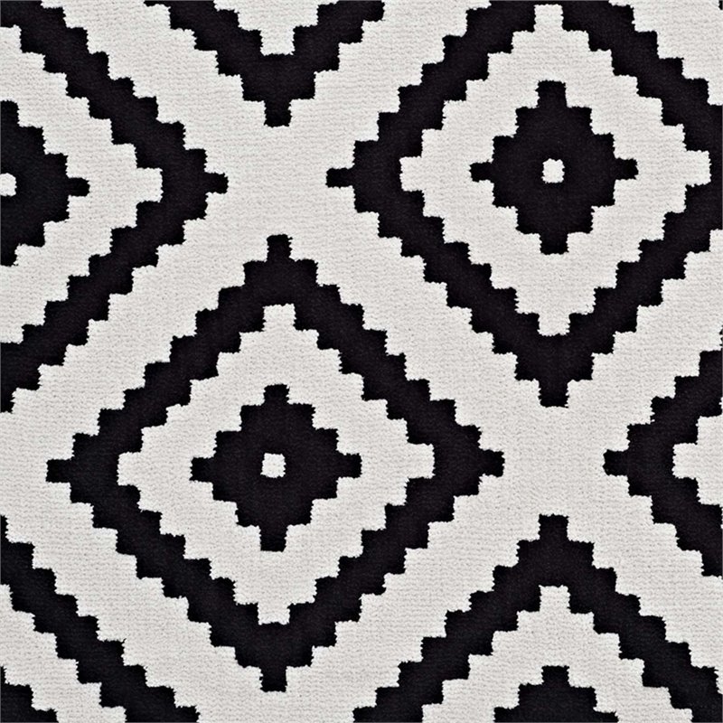 Modway Alika Trellis 5' x 8' Area Rug in Black and White