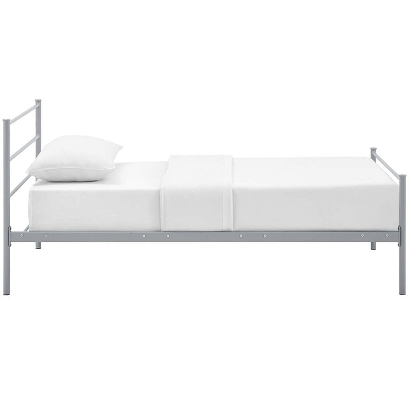 Modway Alina Powder Coated Sturdy Steel Twin Platform Bed Frame in Gray