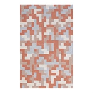 Modway Andela Mosaic 5' x 8' Area Rug in Coral and Blue