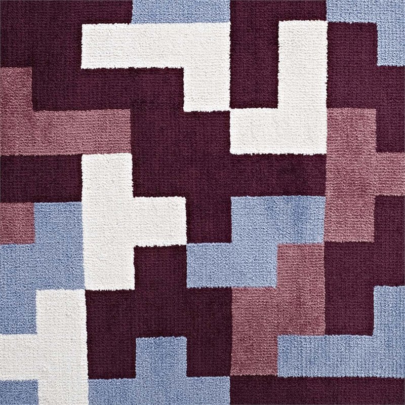 Modway Andela Mosaic 8' x 10' Area Rug in Red and Blue