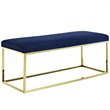 Modway Anticipate Velvet & Stainless Steel Bedroom Bench in Gold and Navy