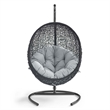 Modway Encase Outdoor Patio Rattan Swing Lounge Chair in Gray/Black