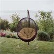 Modway Encase Outdoor Patio Rattan Swing Lounge Chair in Mocha/Black