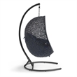 Modway Encase Outdoor Patio Rattan Swing Lounge Chair in Navy/Black