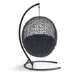 Modway Encase Outdoor Patio Rattan Swing Lounge Chair in Navy/Black