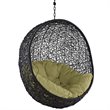 Modway Encase Outdoor Patio Rattan Swing Lounge Chair in Peridot/Black