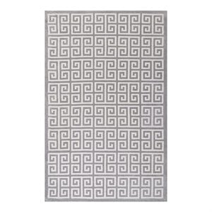 Modway Freydis Greek Key 5' x 8' Area Rug in White and Light Gray