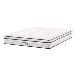 Modway Jenna 10&quot Modern Innerspring and Foam King Mattress in White
