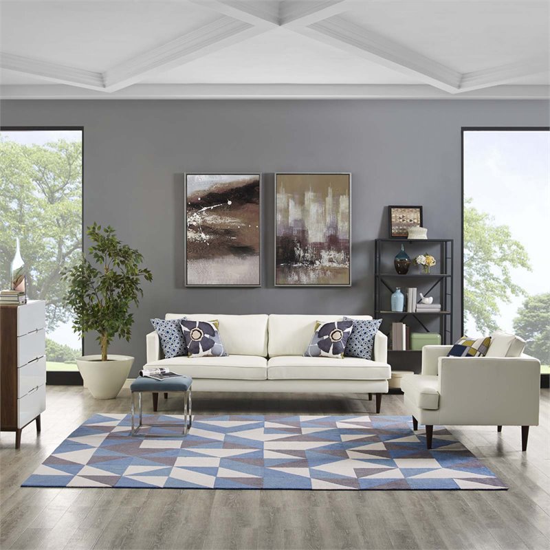 Modway Kahula Mosaic 8' x 10' Area Rug in Blue and Gray