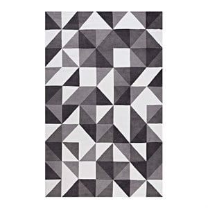 Modway Kahula Mosaic 8' x 10' Area Rug in Gray and White