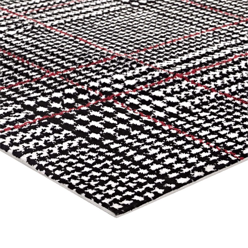 Modway Kaja 5' x 8' Area Rug in Ivory and Black