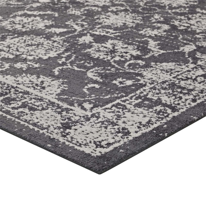 Modway Kazia Medallion 5' x 8' Area Rug in Gray and Ivory