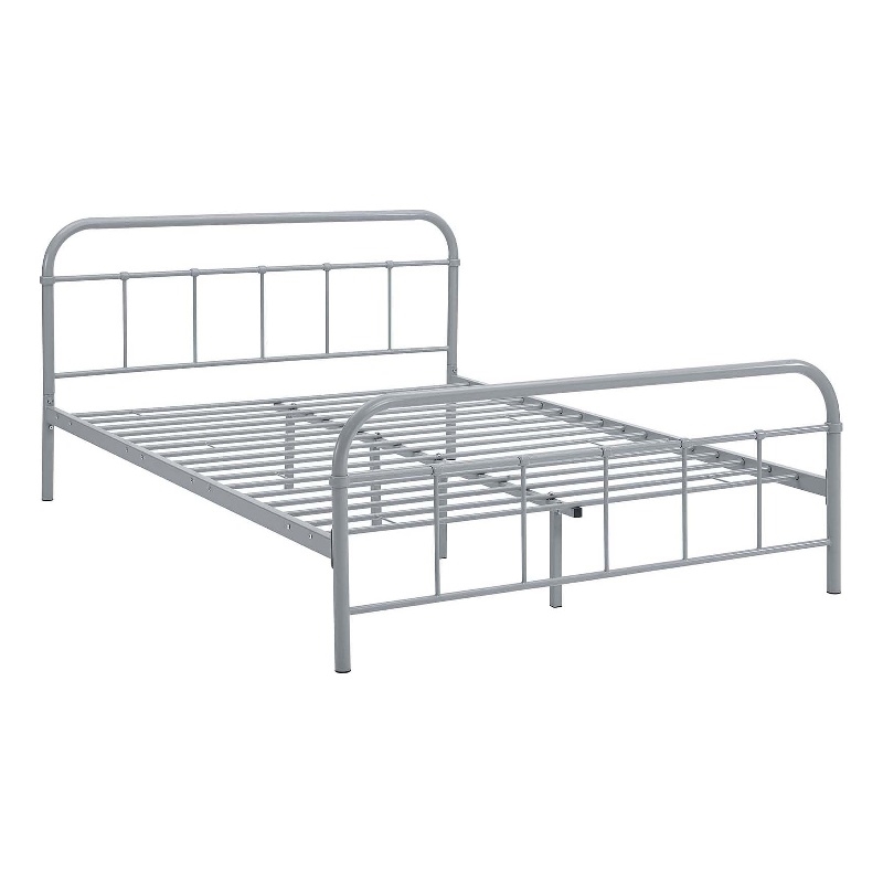 Modway Maisie Queen Powder Coated Sturdy Steel Bed Frame in Gray