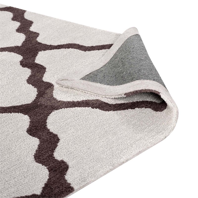 Modway Marja Moroccan Trellis 5' x 8' Area Rug in Brown and Gray
