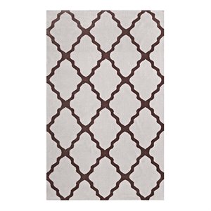 Modway Marja Moroccan Trellis 5' x 8' Area Rug in Brown and Gray