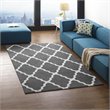 Modway Marja Moroccan Trellis 5' x 8' Area Rug in Charcoal and Ivory