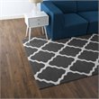 Modway Marja Moroccan Trellis 5' x 8' Area Rug in Charcoal and Ivory