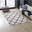Modway Marja Moroccan Trellis 5' x 8' Area Rug in Ivory and Charcoal