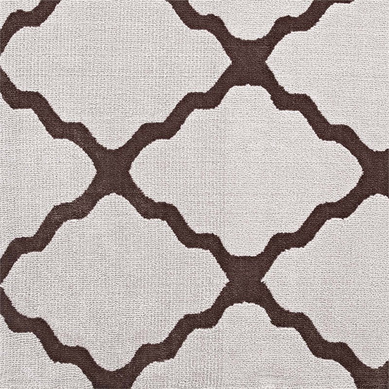Modway Marja Moroccan Trellis 8' x 10' Area Rug in Brown and Gray