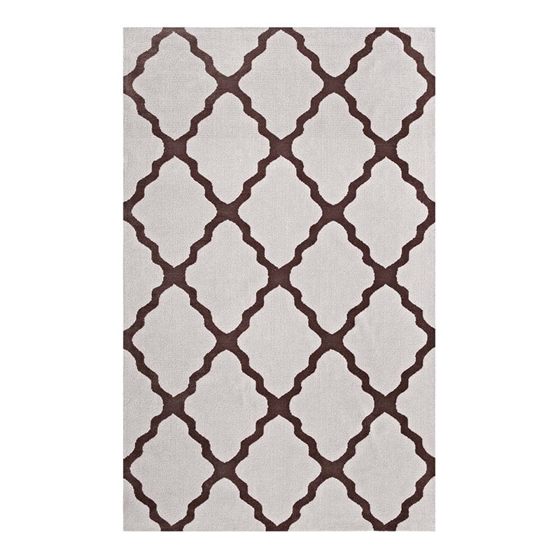 Modway Marja Moroccan Trellis 8' x 10' Area Rug in Brown and Gray