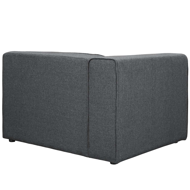 Modway Mingle Modern Style Polyester Fabric Left-Facing Sofa Chair in Gray