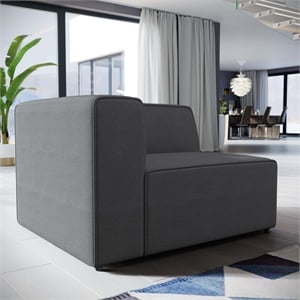 Modway Mingle Modern Style Polyester Fabric Left-Facing Sofa Chair in Gray