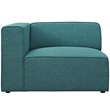 Modway Mingle Modern Style Polyester Fabric Left-Facing Sofa Chair in Teal Blue