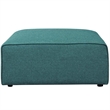 Modway Mingle Modern Style Polyester Fabric Ottoman in Teal Blue Finish