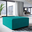 Modway Mingle Modern Style Polyester Fabric Ottoman in Teal Blue Finish