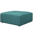 Modway Mingle Modern Style Polyester Fabric Ottoman in Teal Blue Finish