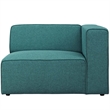Modway Mingle Modern Style Polyester Fabric Right-Facing Sofa Chair in Teal Blue